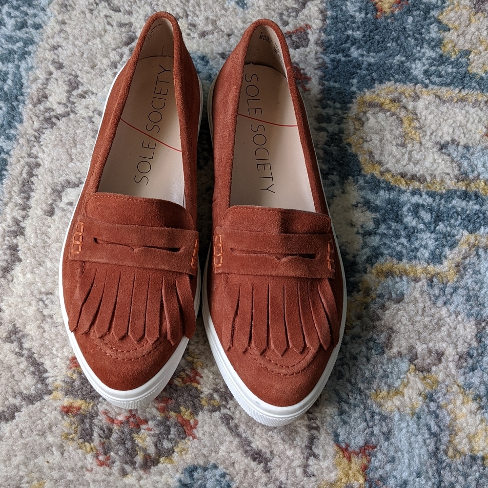 Rust Suede Sole society loafer